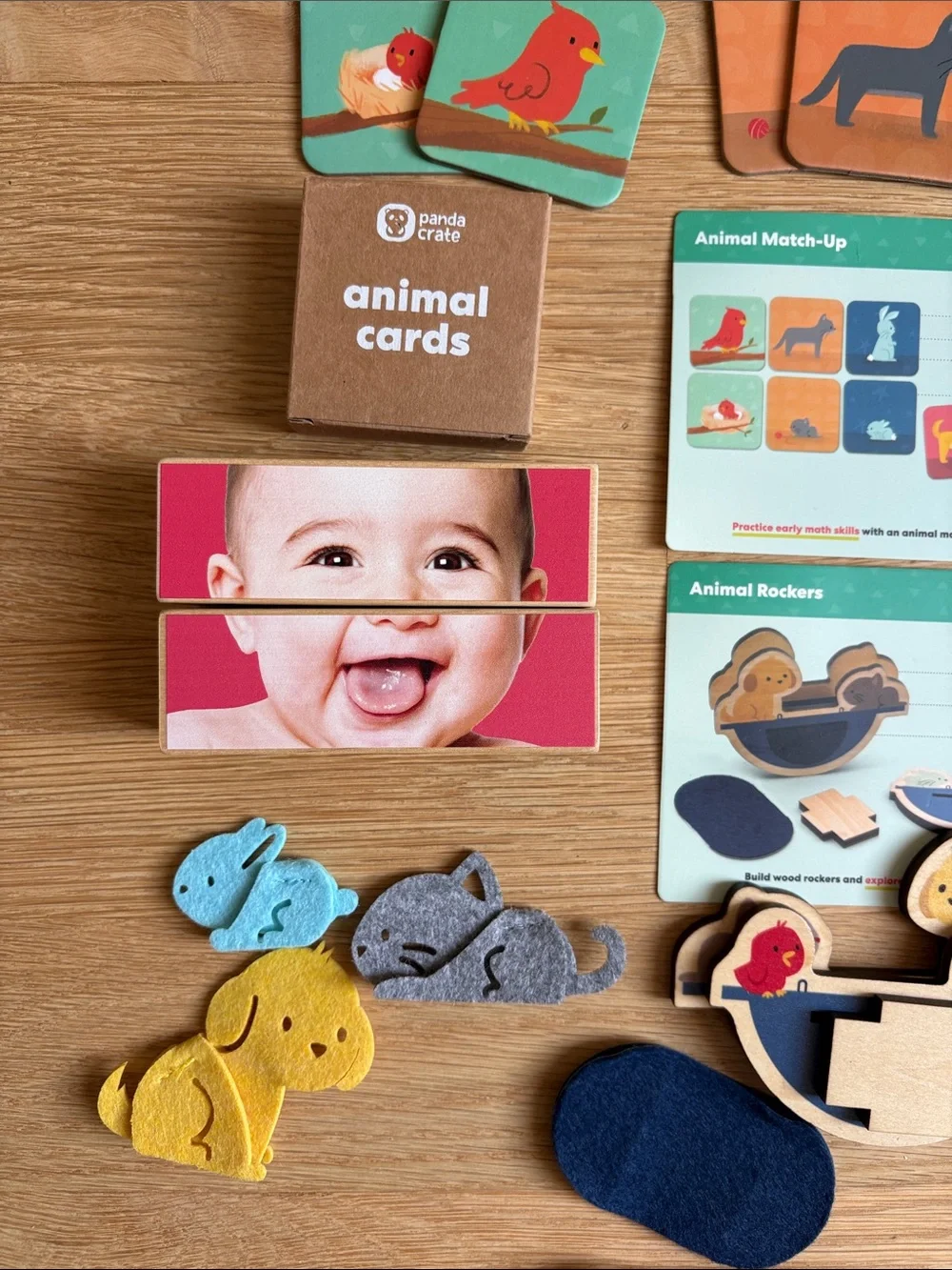 PANDA CRATE, KIWICO | Animal Cards & Wooden Matching Toy Set - Multicolor